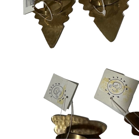 Vtg Kemp & Beatley Set of 6 Hammered Brass Gold Christmas Tree Napkin Rings NWT - Picture 9 of 9